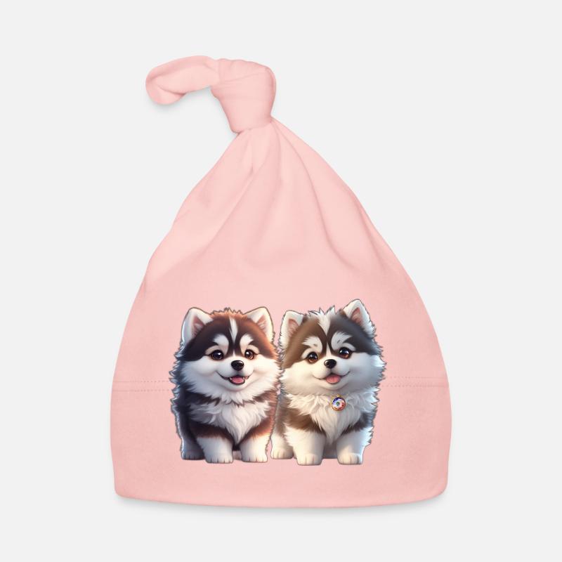 chiots malamutes - Bonnet bio Bébé - rose