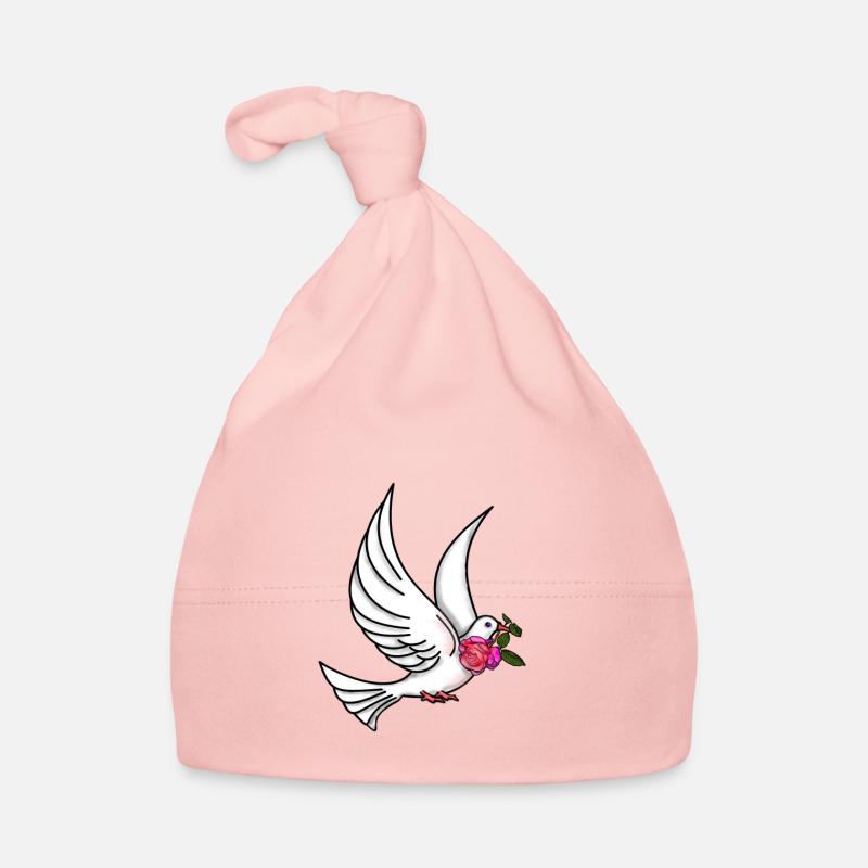 Friedenstaube Rose Geschenk Peace Frieden Liebe Baby Bio-Mütze