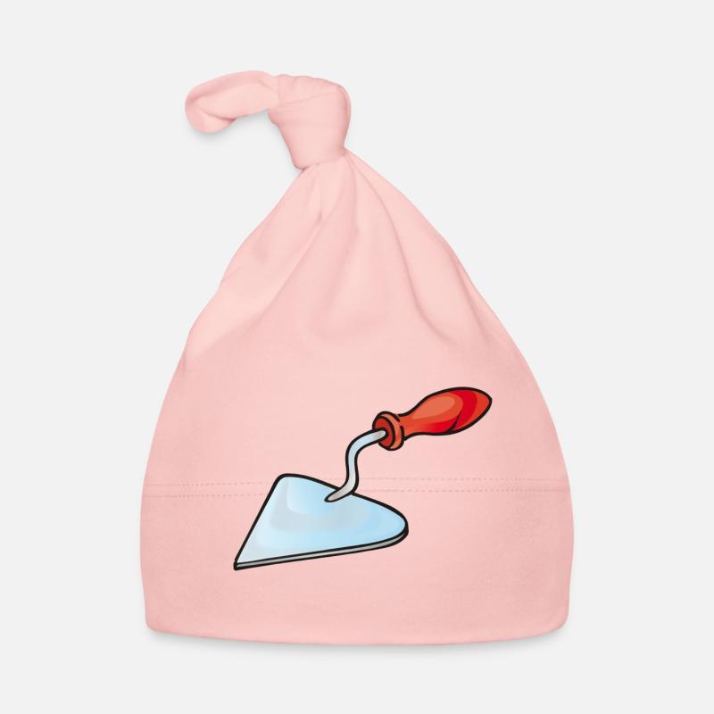Truelle de maçon | Truelle - Bonnet bio Bébé - rose