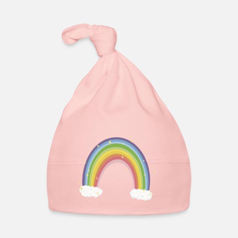 Regenbogen mit Glitzer-Sternen Baby Bio-Mütze