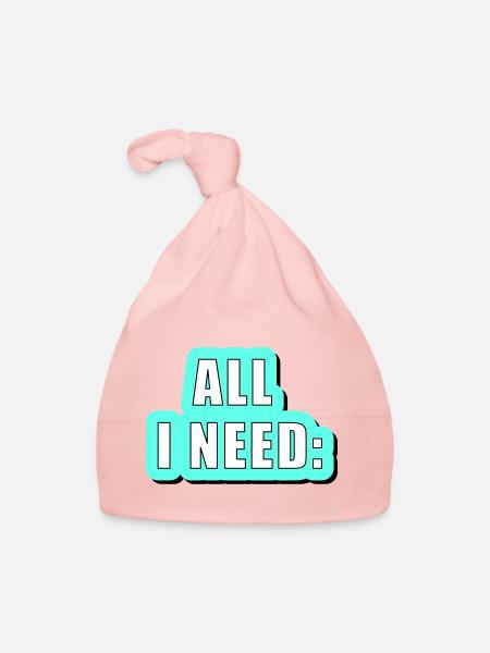All i need is... vector graphic - Organic Baby Cap - pink - Front