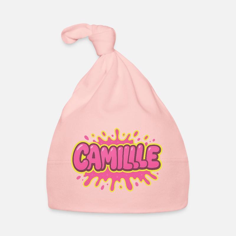 Graffiti  Camille Prénom cadeau idéal imprimable s Bonnet bio Bébé