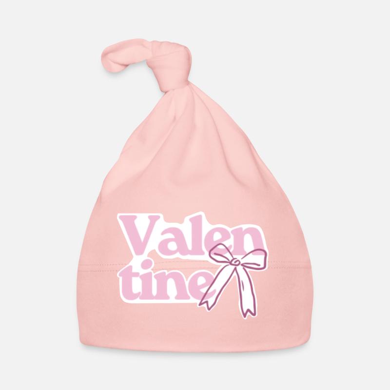 Rose nœud de la Saint-Valentin - Bonnet bio Bébé - rose