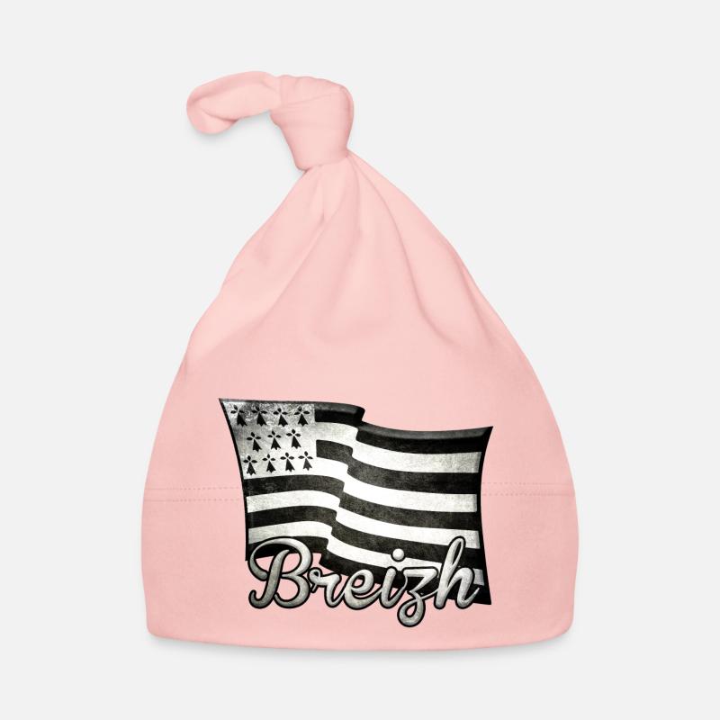 Bretagne Breizh drapeau 2 - Bonnet bio Bébé - rose