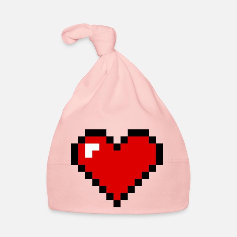 pixel heart Organic Baby Cap