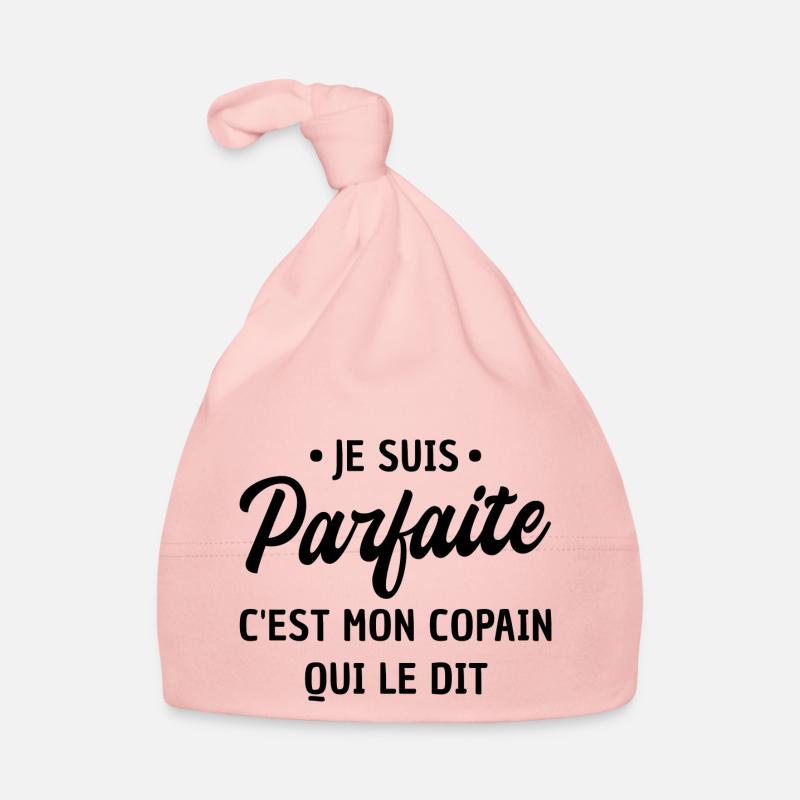 je suis parfaite - Bonnet bio Bébé - rose