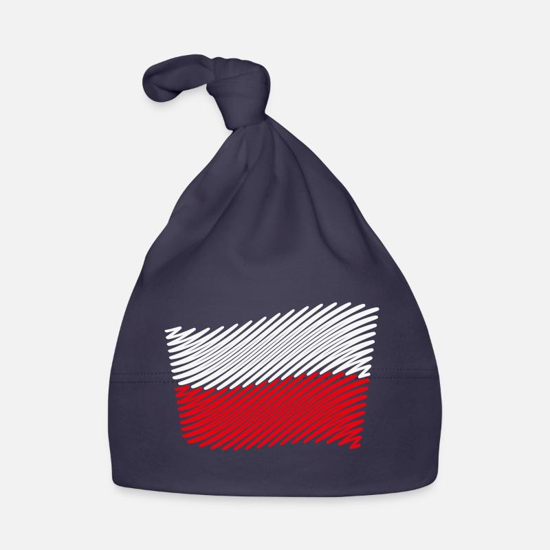 Poland Flag Scribble (White - Red) Organic Baby Cap
