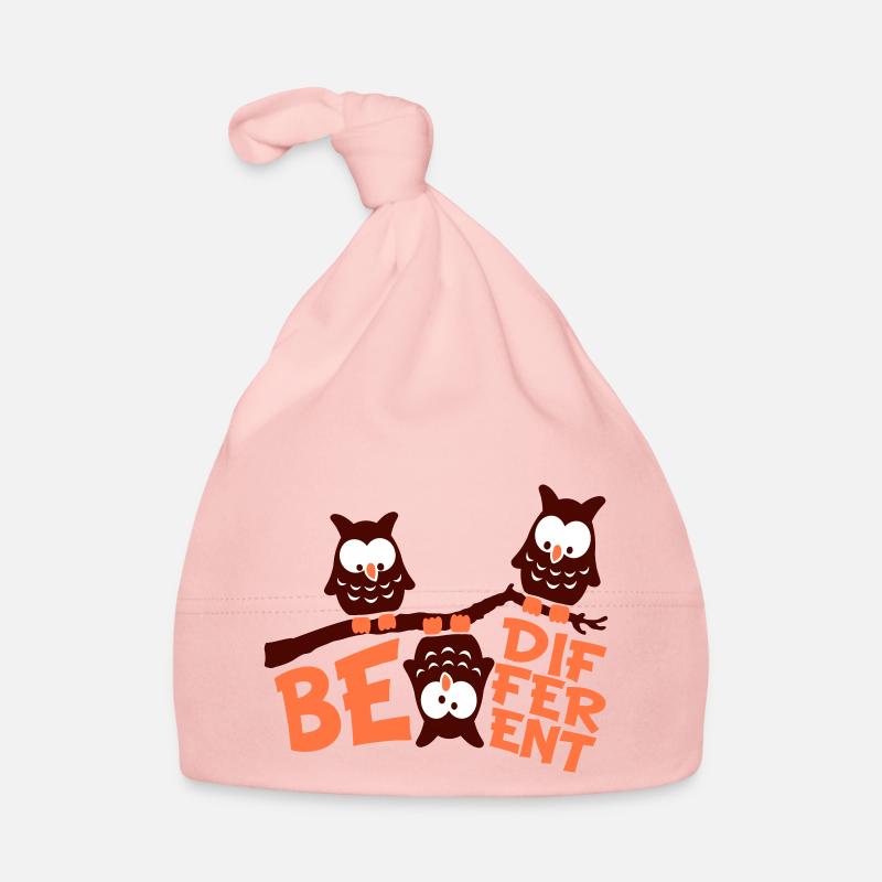 3 Owls Be Different Saying Crazy Funny Branch Organic Baby Cap