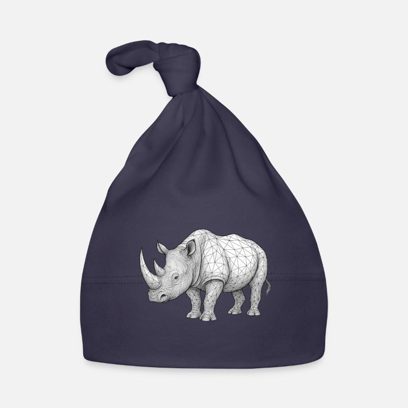 Rhino Wireframe Pattern Organic Baby Cap