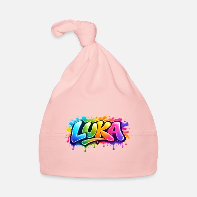 Graffiti LUKA Name Gift Ideal druckbar Baby Bio-Mütze
