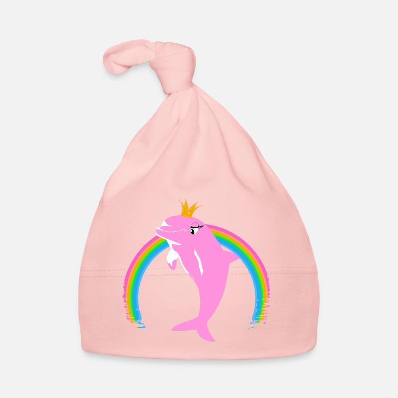 Rainbow Dolphin Couronne d’or Rose Bonnet bio Bébé