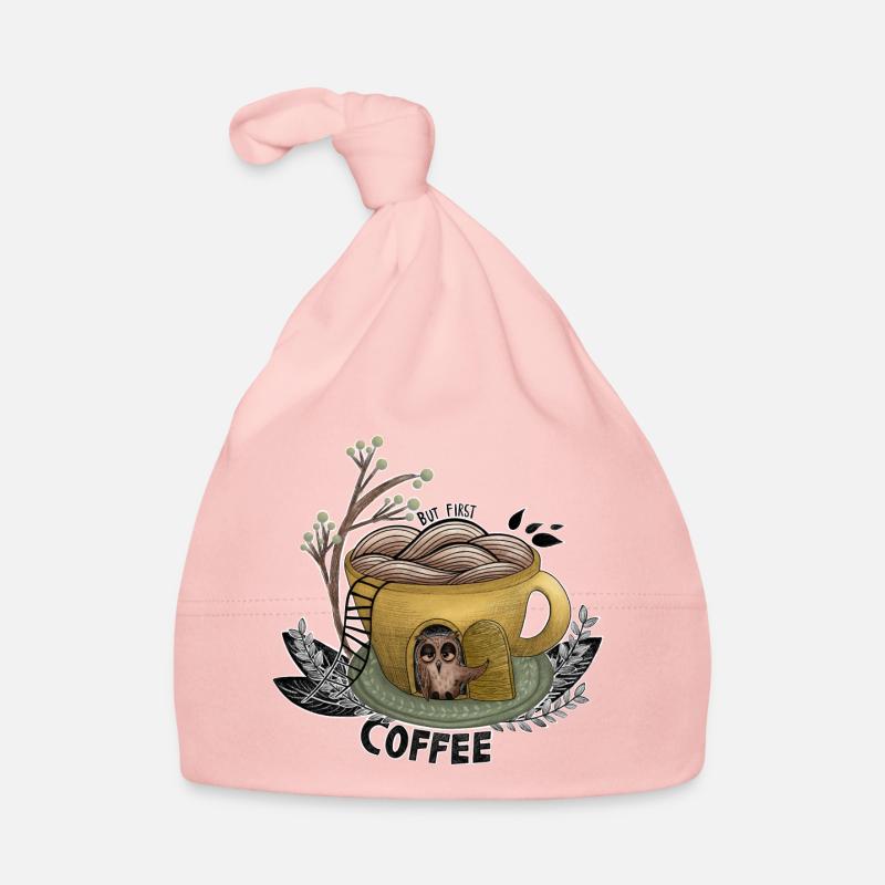 But First Coffee Owl Baby Bio-Mütze