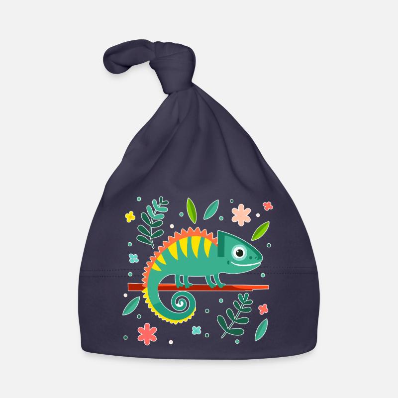 Chameleon (Plain and Leaves) Organic Baby Cap