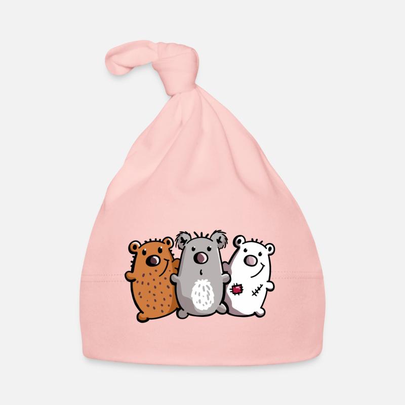 Bären Trio - Bärchen - Koala - Eisbär - Braunbär Baby Bio-Mütze