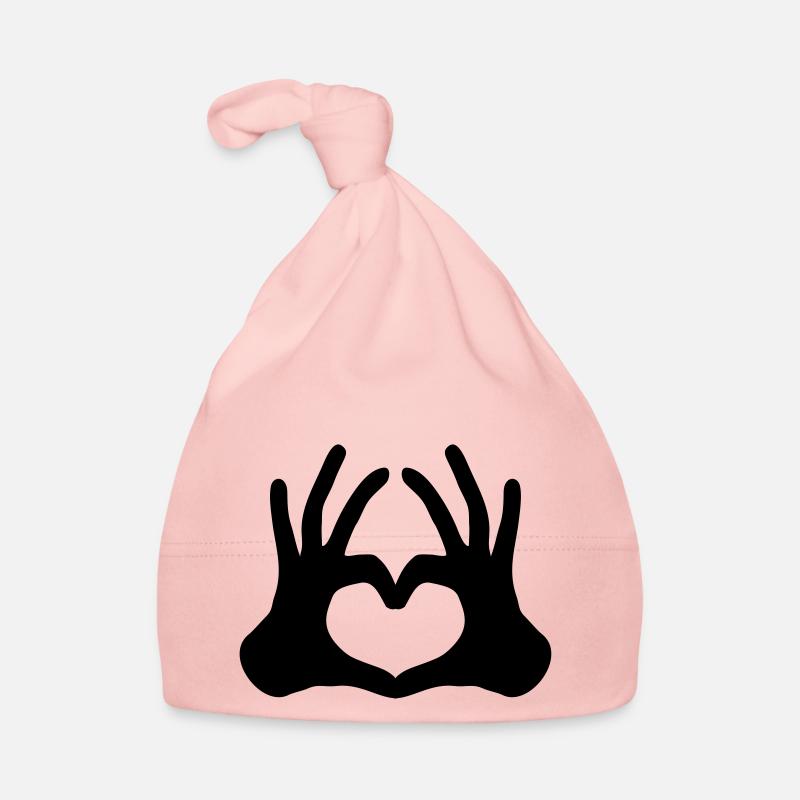 outlined 2 haende paar hand sign half heart Organic Baby Cap