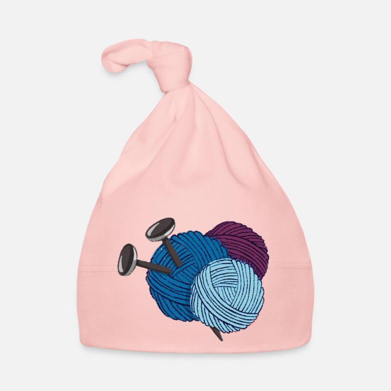 Wool with knitting needles Organic Baby Cap