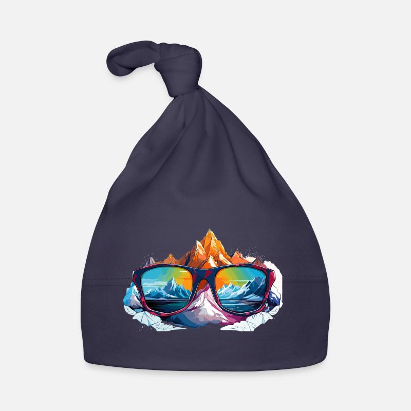 Mountain panorama in sunglasses Organic Baby Cap