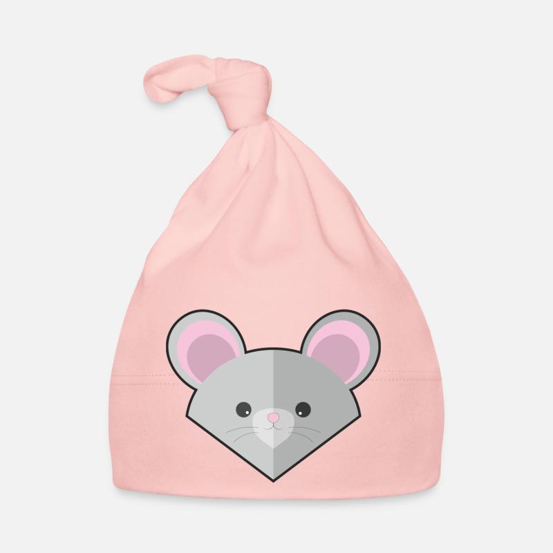 Souris simple mignonne - Bonnet bio Bébé - rose