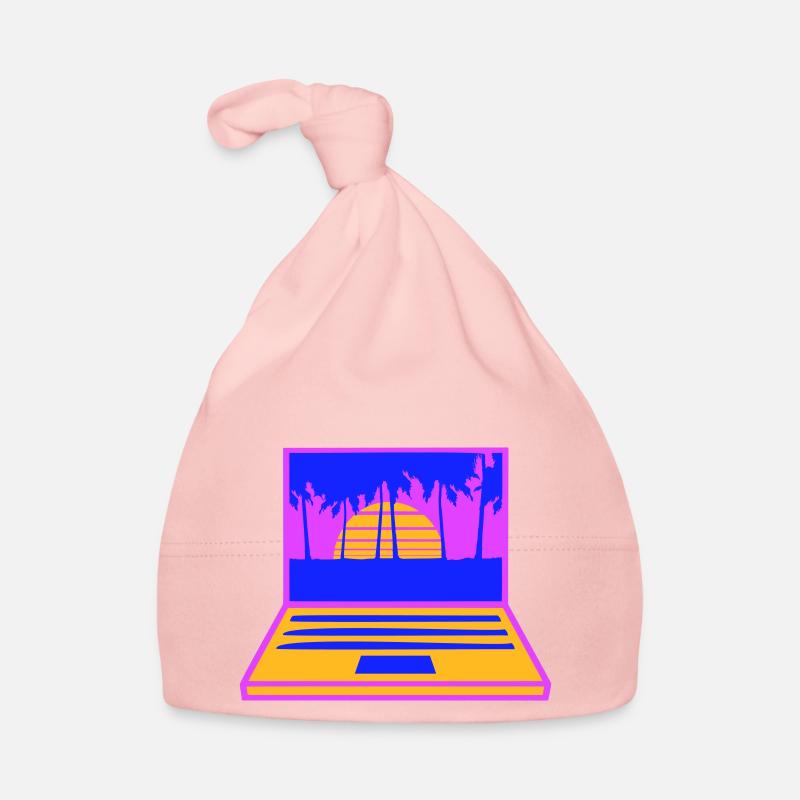 Laptop Computer Screen Palm Trees PC Strip Nerd Organic Baby Cap