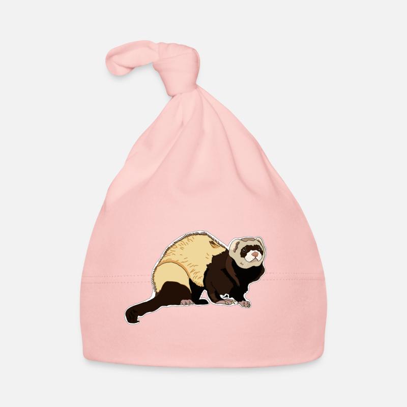 Frettchen - Baby Bio-Mütze - Rosa