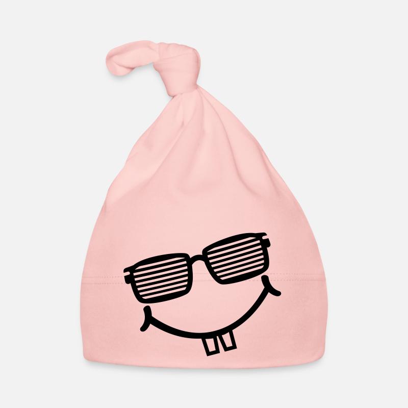 cool smiley with shutter shades - Baby Bio-Mütze - Rosa