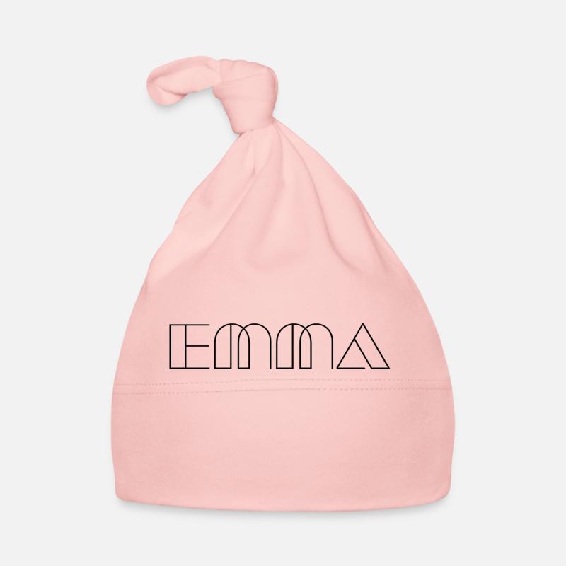 Nom Emma Modern Black - Bonnet bio Bébé - rose