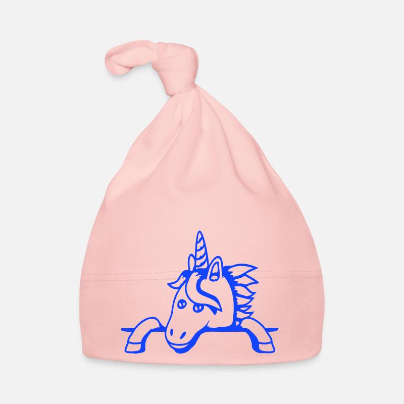 Einhorn Hinter Zaun Mauer Tasche Süß Klein Gemalt Baby Bio-Mütze