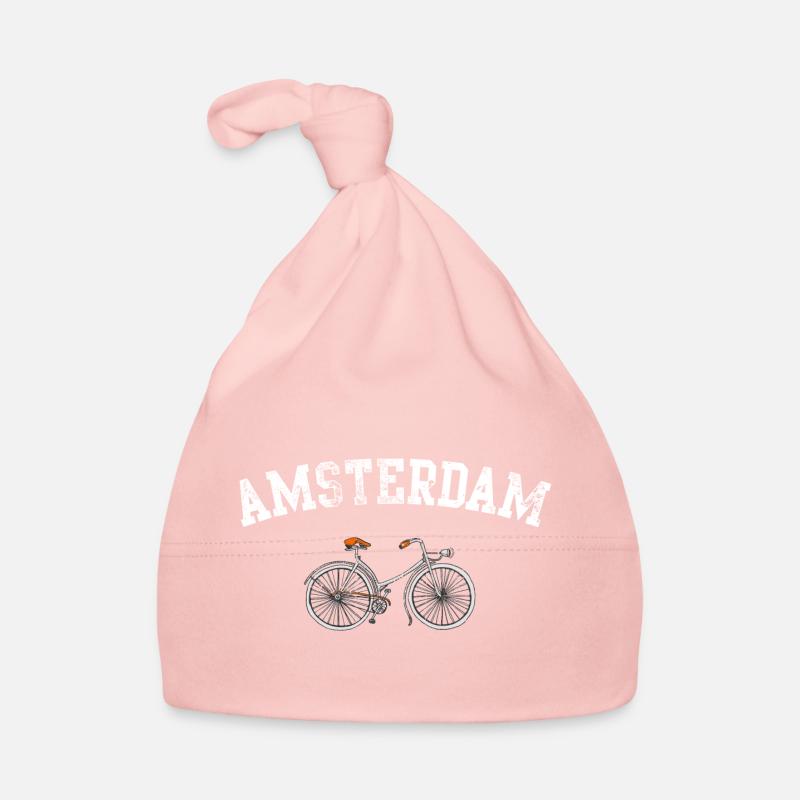 Emblème du vélo d’Amsterdam - Bonnet bio Bébé - rose