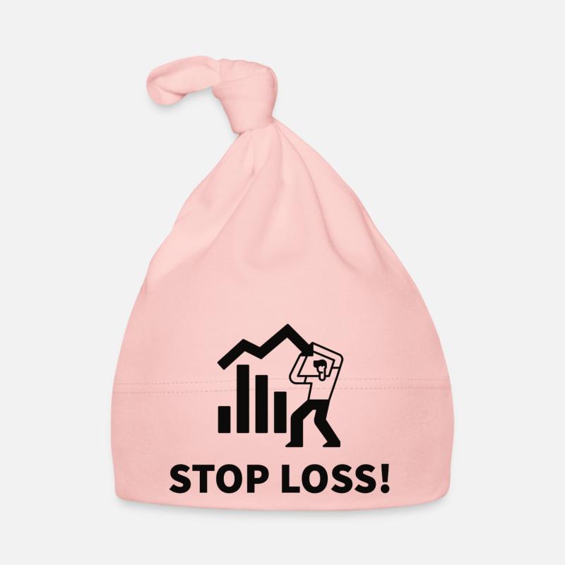 Stop Loss! Réalisez la perte! Rappel du trader - Bonnet bio Bébé - rose