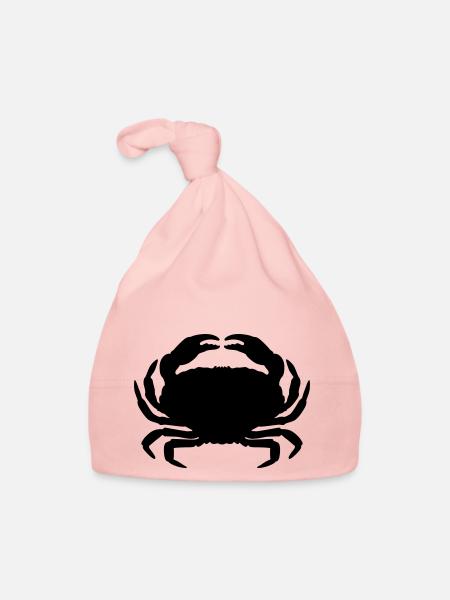 crab - Organic Baby Cap - pink - Front