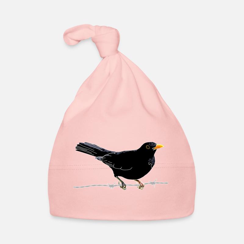 Amsel auf Stacheldraht Baby Bio-Mütze