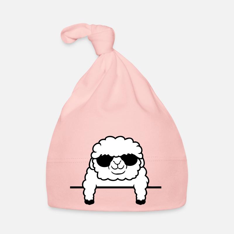 Schaf Hinter Zaun Mauer Sonnenbrille Schäfchen Baby Bio-Mütze