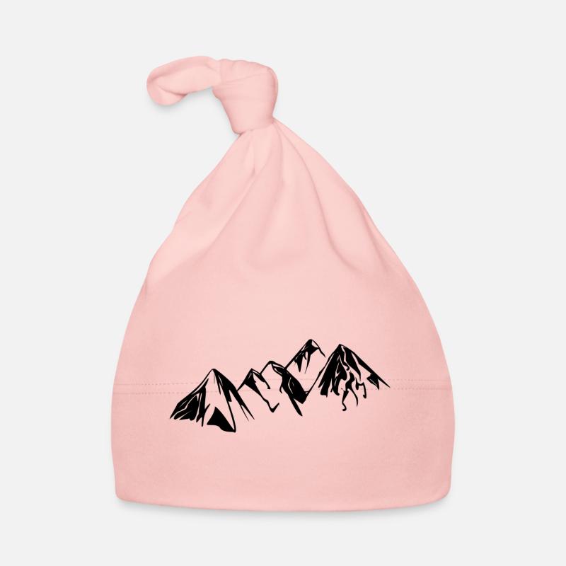 Paysage montagnard - Bonnet bio Bébé - rose