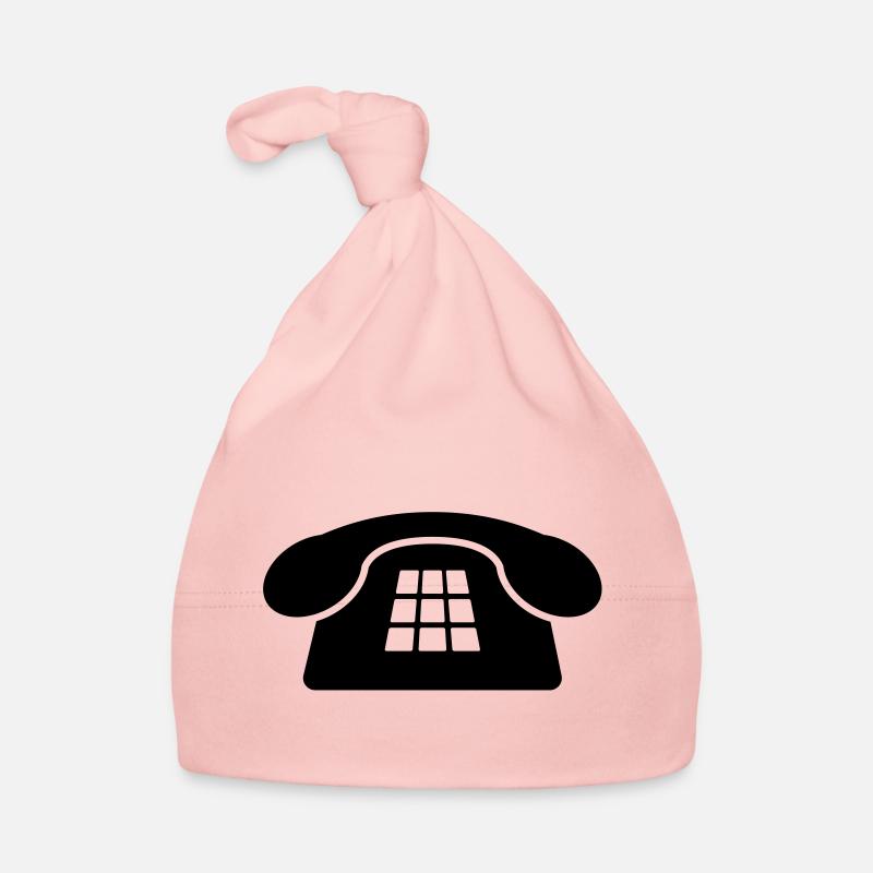 Vieux téléphone - Bonnet bio Bébé - rose