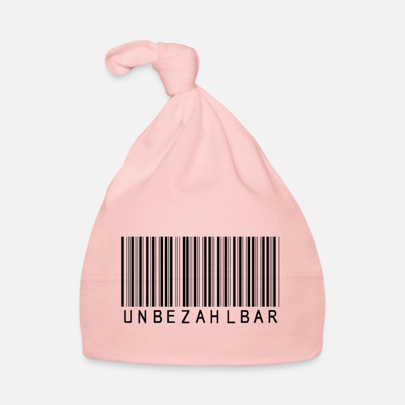 Barcode "Priceless" black - Organic Baby Cap - pink