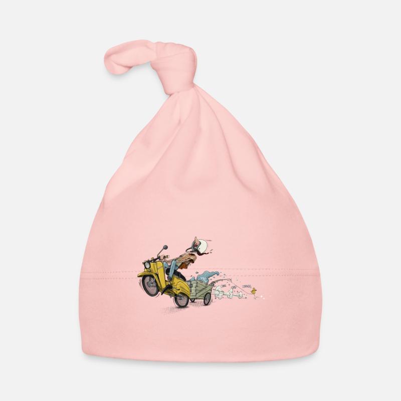 Simson Schwalbe DDR Ostalgie - Baby Bio-Mütze - Rosa