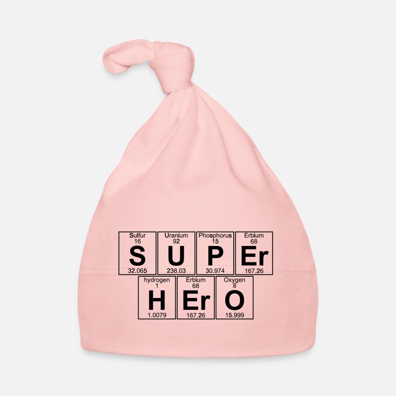 S-U-P-Er H-Er-O (super hero) - Full - Bonnet bio Bébé - rose