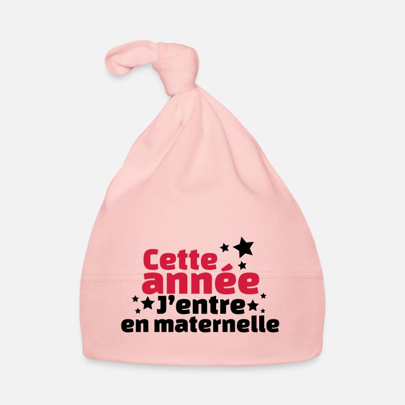 Cette année j'entre en maternelle - Bonnet bio Bébé - rose