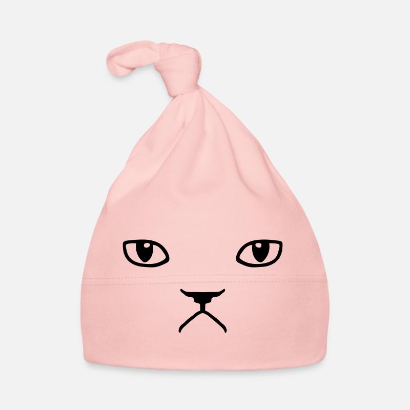 chat pas content grumpy kitty cat - Bonnet bio Bébé - rose