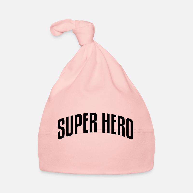 super hero stylish arched text logo copy Organic Baby Cap