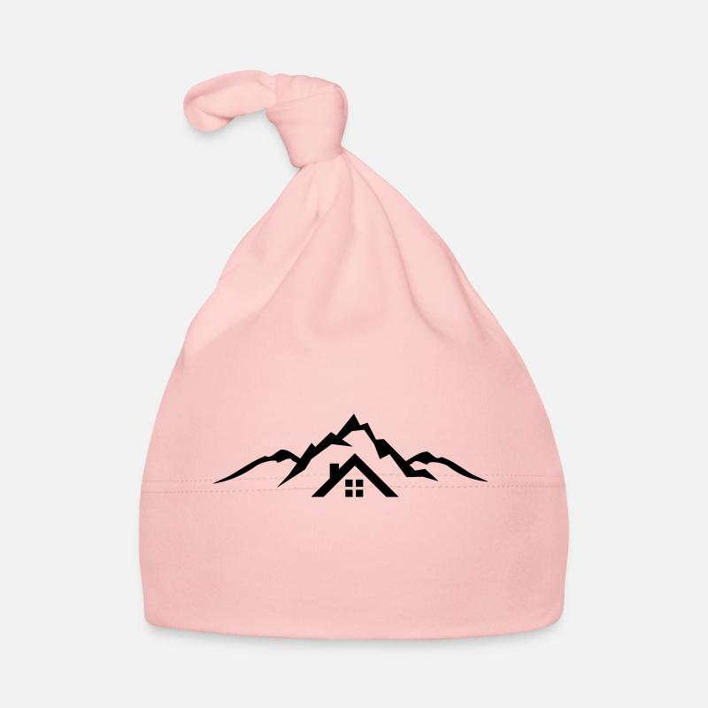 Landschaft - Berge Hütte Baby Bio-Mütze