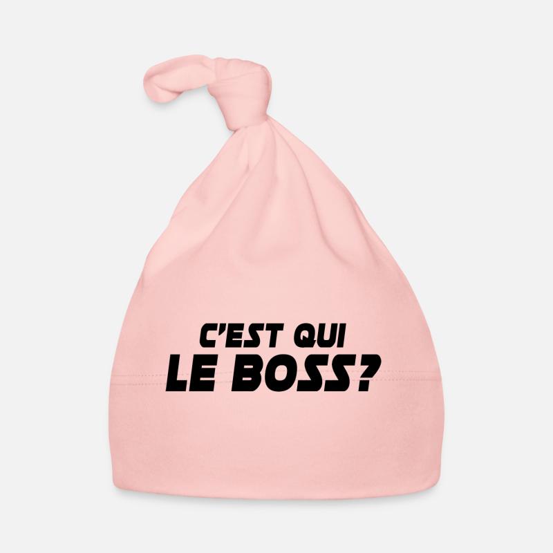 c'est qui le boss - Bonnet bio Bébé - rose