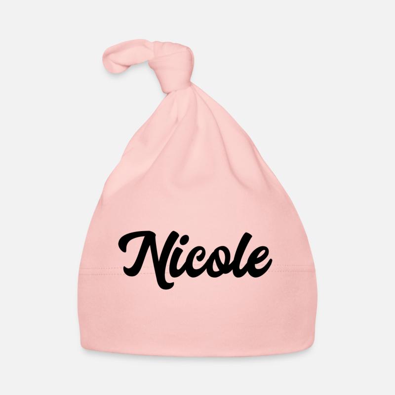 Nicole Custom Text Birthday Name Organic Baby Cap