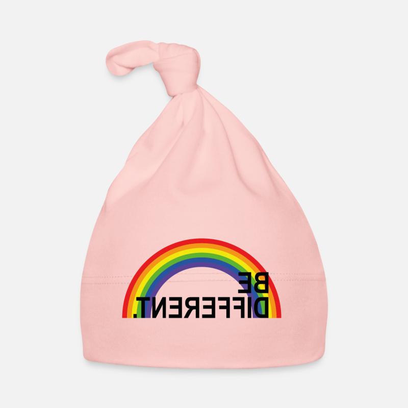 be different rainbow Regenbogendesign mit Spruch - Baby Bio-Mütze - Rosa