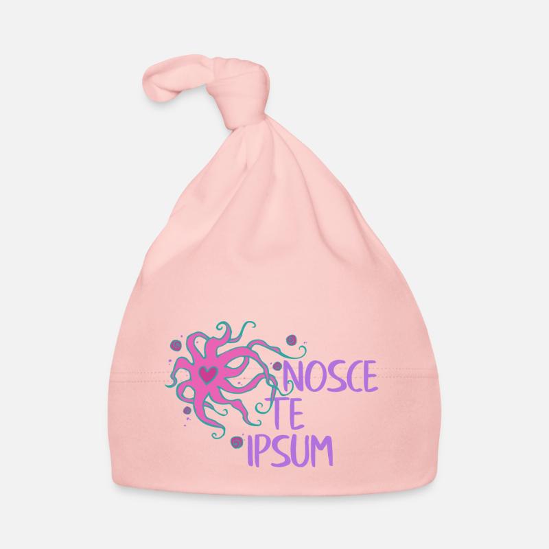 Herz Krake - Nosce Te Ipsum - Latin 2 Bonnet bio Bébé