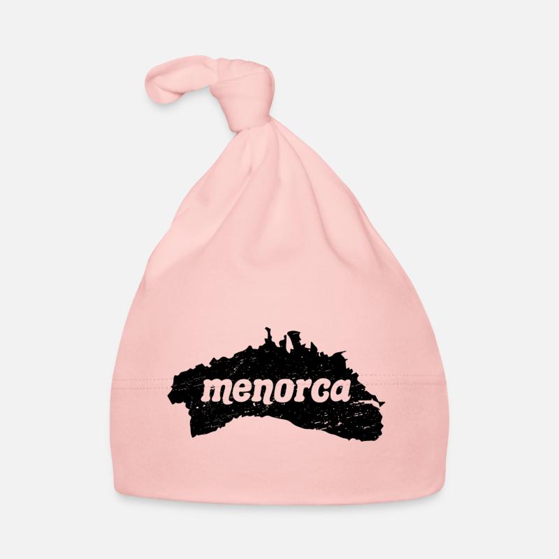 Menorca Silhouette T-Shirt avec lettrage - Bonnet bio Bébé - rose