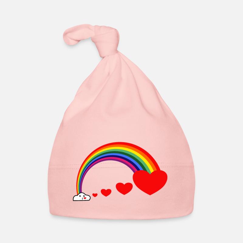 Regenbogen Herz Küsse Baby Bio-Mütze