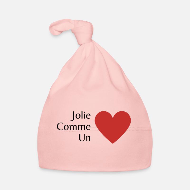 Jolie comme un cœur - Bonnet bio Bébé - rose