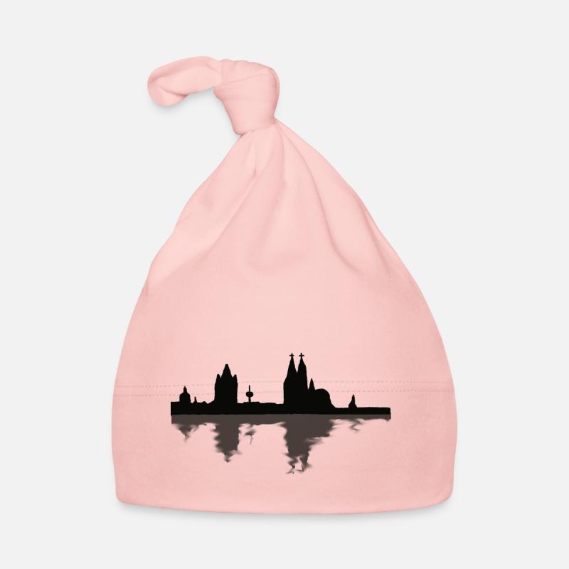 Kölner Skyline mit Spiegelung Baby Bio-Mütze