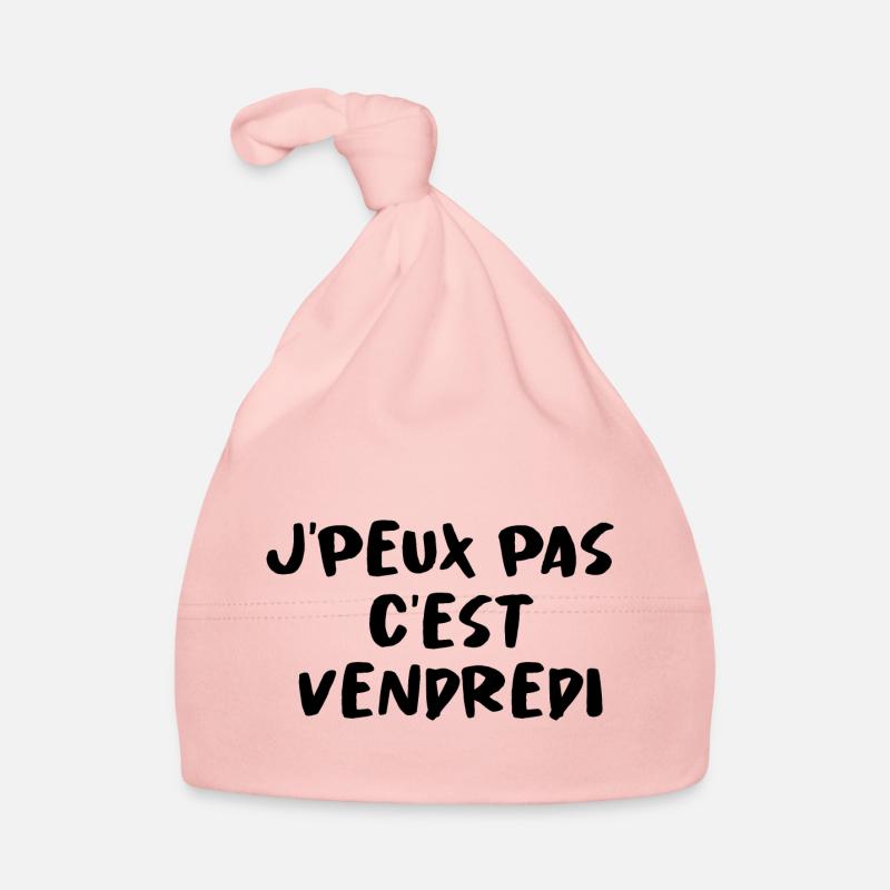 J'PEUX PAS C'EST VENDREDI - Bonnet bio Bébé - rose